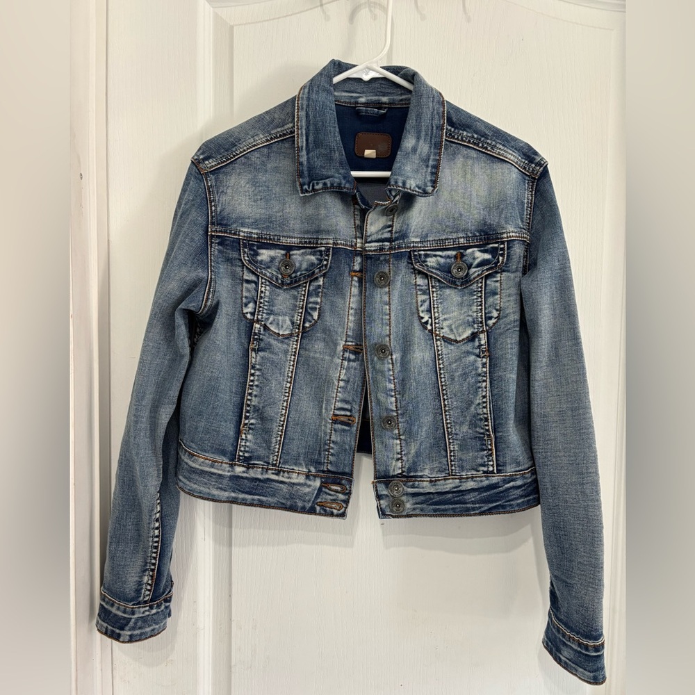Rubberband Stretch Denim Jacket Junior L Animal Crossing Katrina Patch Y2K